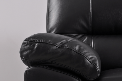 Dalmore Genuine Leather Black 3+2+1 Seater Sofa Set - Furniture Instore