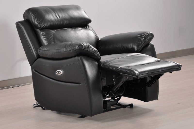 Dandrea Genuine Leather Black Electric Power Recliner 3+1+1 Seater Sofa Set - Furniture Instore