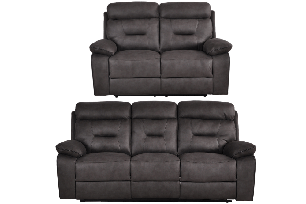 Foster Dark Grey Fabric Electric Recliner 3+2 Seater Sofa Set - Furniture Instore