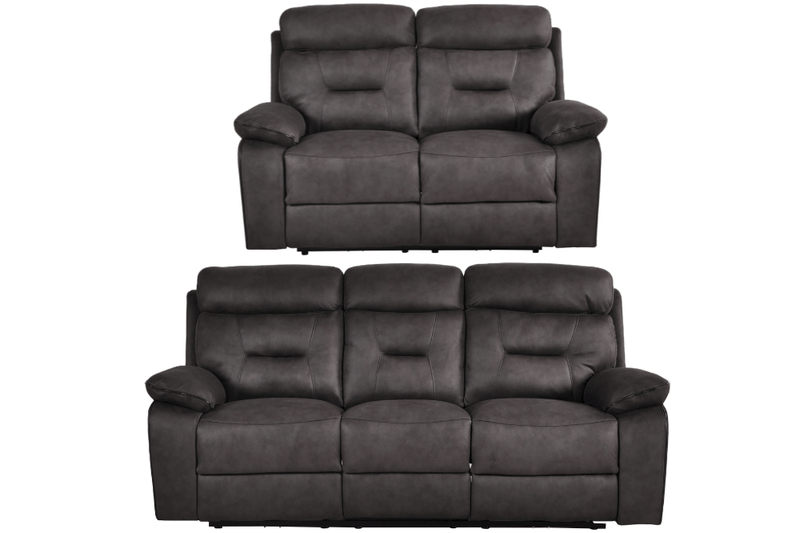 Foster Dark Grey Fabric Electric Recliner 3+2 Seater Sofa Set - Furniture Instore