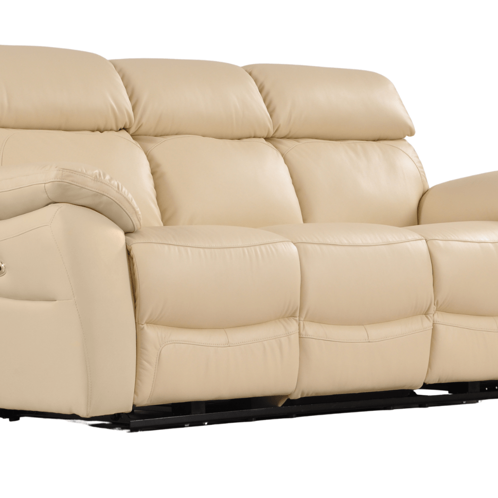 Dandrea Genuine Leather Cream Electric Power Recliner 3+3 Seater Sofa Set - Furniture Instore