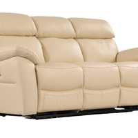 Dandrea Genuine Leather Cream Electric Power Recliner 3+3 Seater Sofa Set - Furniture Instore