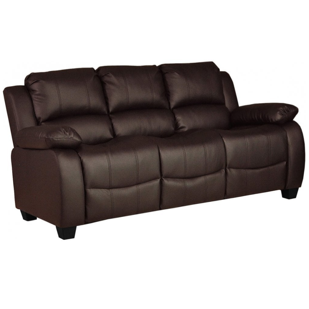 Valerie Brown Leather Modern 3+2 Seater Sofa Set