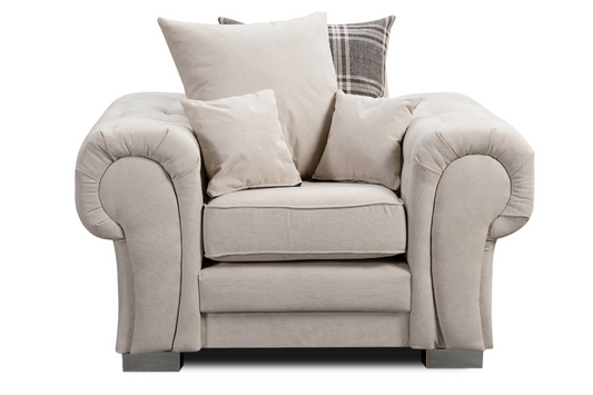 Verona Cream Scatter Back Fabric Armchair