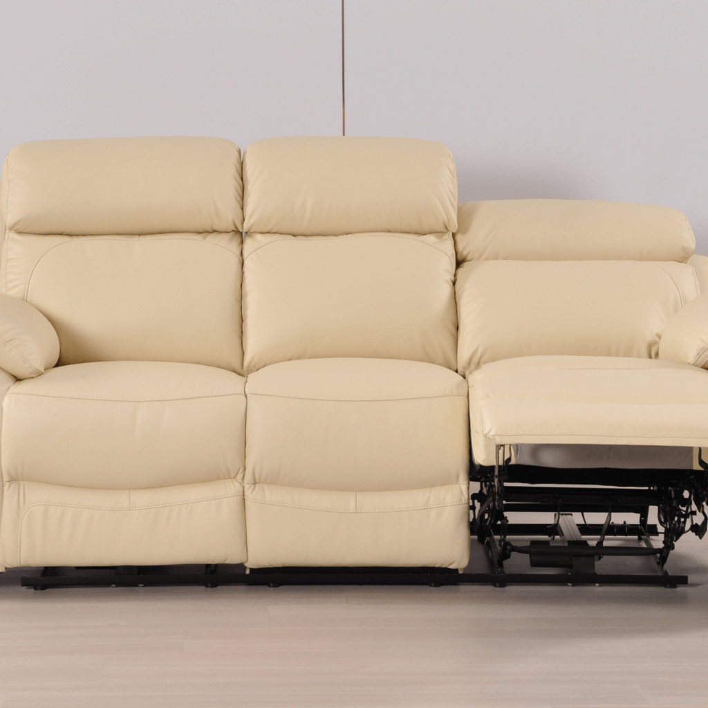 Dandrea Genuine Leather Cream Electric Power Recliner 3+3 Seater Sofa Set - Furniture Instore