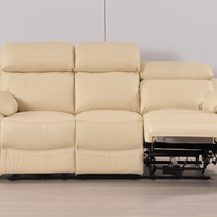 Dandrea Genuine Leather Cream Electric Power Recliner 3+3 Seater Sofa Set - Furniture Instore