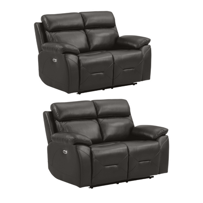Renato Genuine Leather Grey Electric Power Recliner 2+2 Seater Set