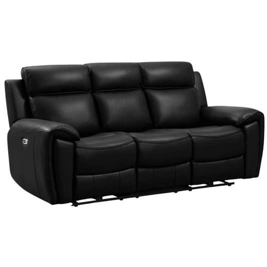 Annecy Genuine Leather Black Electric Power Recliner 3+2+1 Seater Sofa Set
