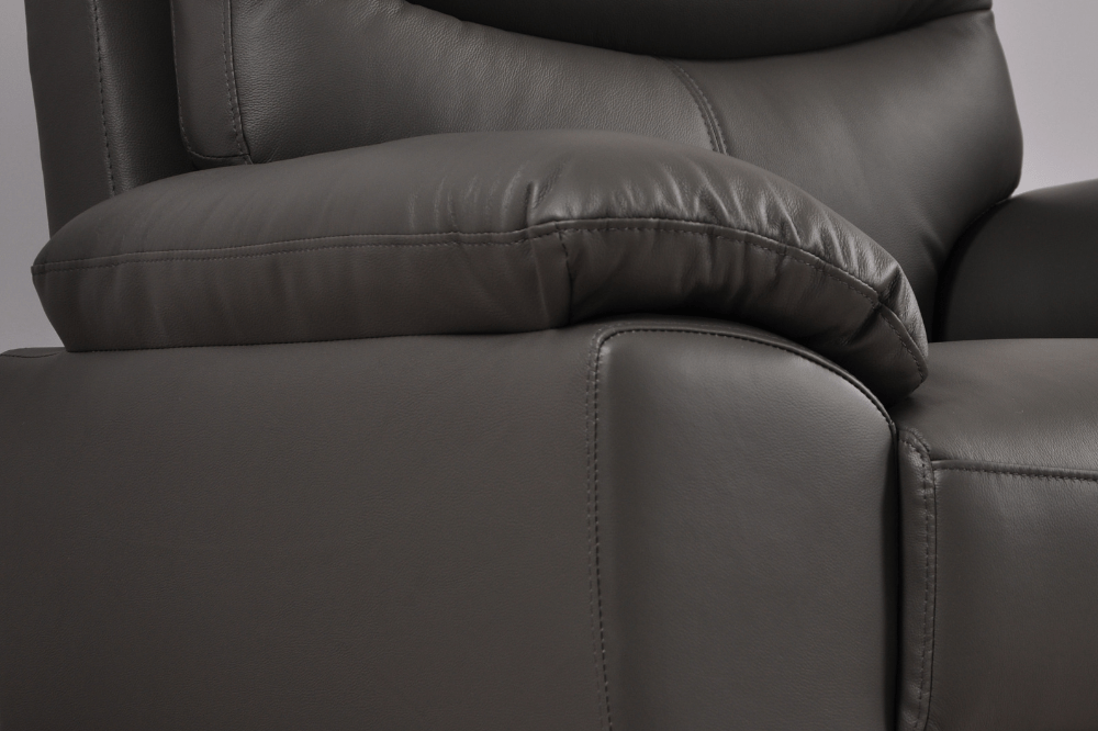 Vantage Genuine Leather Grey 3+2+1 Seater Sofa Set - Furniture Instore