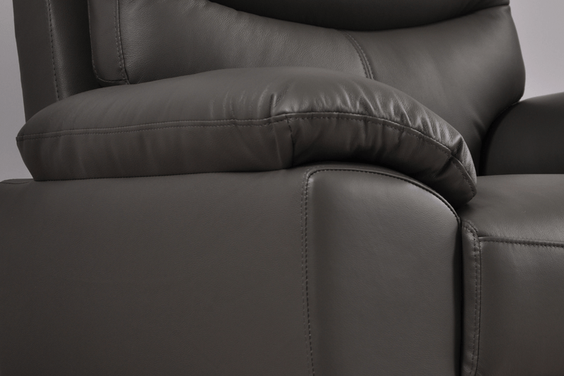 Vantage Genuine Leather Grey 3+2+1 Seater Sofa Set - Furniture Instore