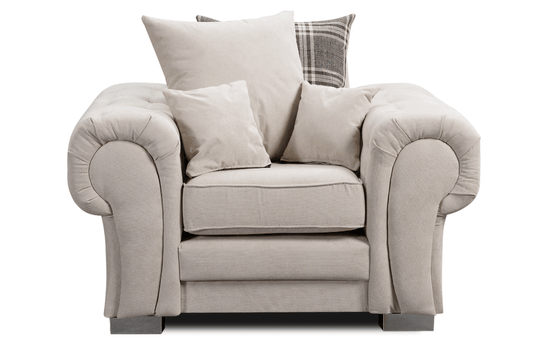 Verona Scatter Back Cream Fabric 2+1 Seater Sofa Set - Furniture Instore