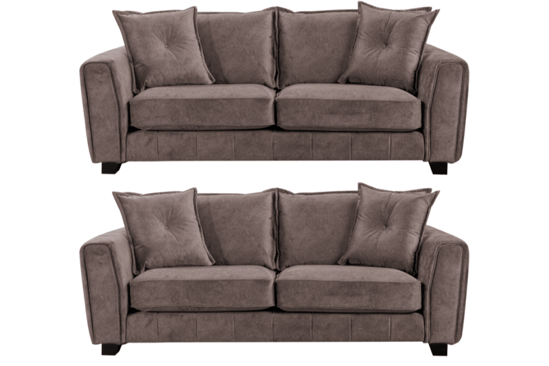 Somerford Chocolate Fabric 3+3 Sofa Set - Furniture Instore