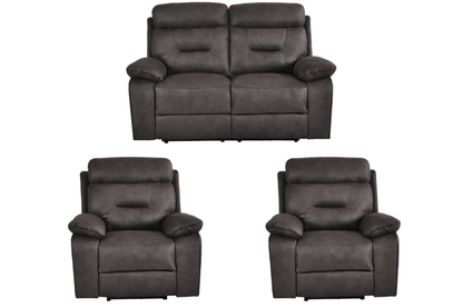 Foster Dark Grey Fabric Electric Recliner 2+1+1 Seater Sofa Set - Furniture Instore