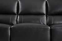 Dalmore Genuine Leather Black 3+3 Seater Sofa Set - Furniture Instore