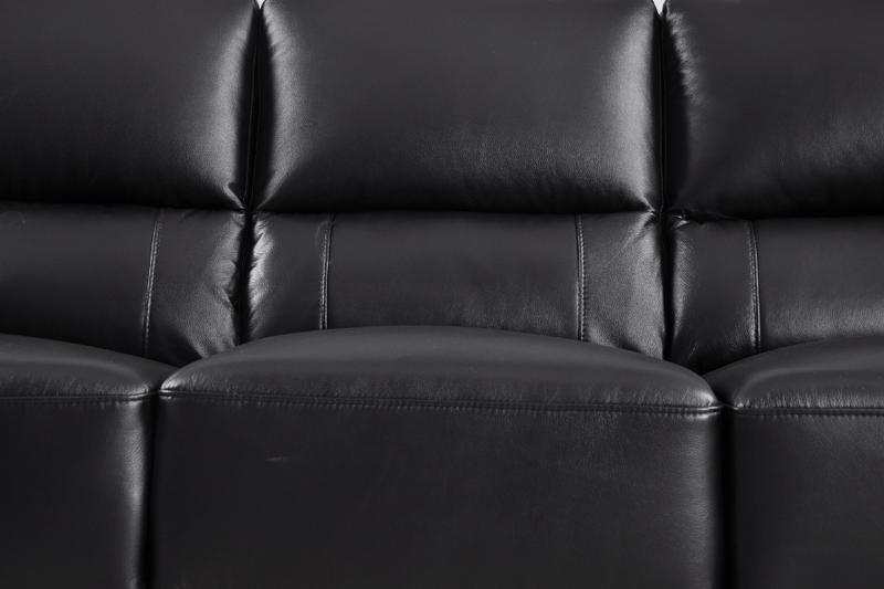 Dalmore Genuine Leather Black 3+3 Seater Sofa Set - Furniture Instore