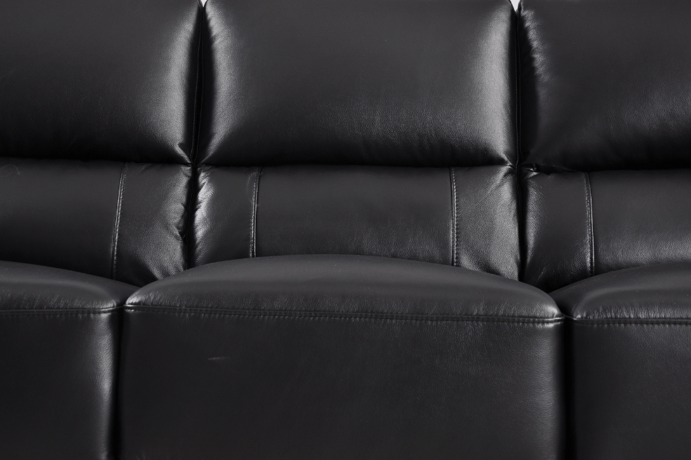 Dalmore Genuine Leather Black 3+2+1 Seater Sofa Set - Furniture Instore