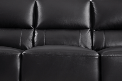 Dalmore Genuine Leather Black 3+2+1 Seater Sofa Set - Furniture Instore