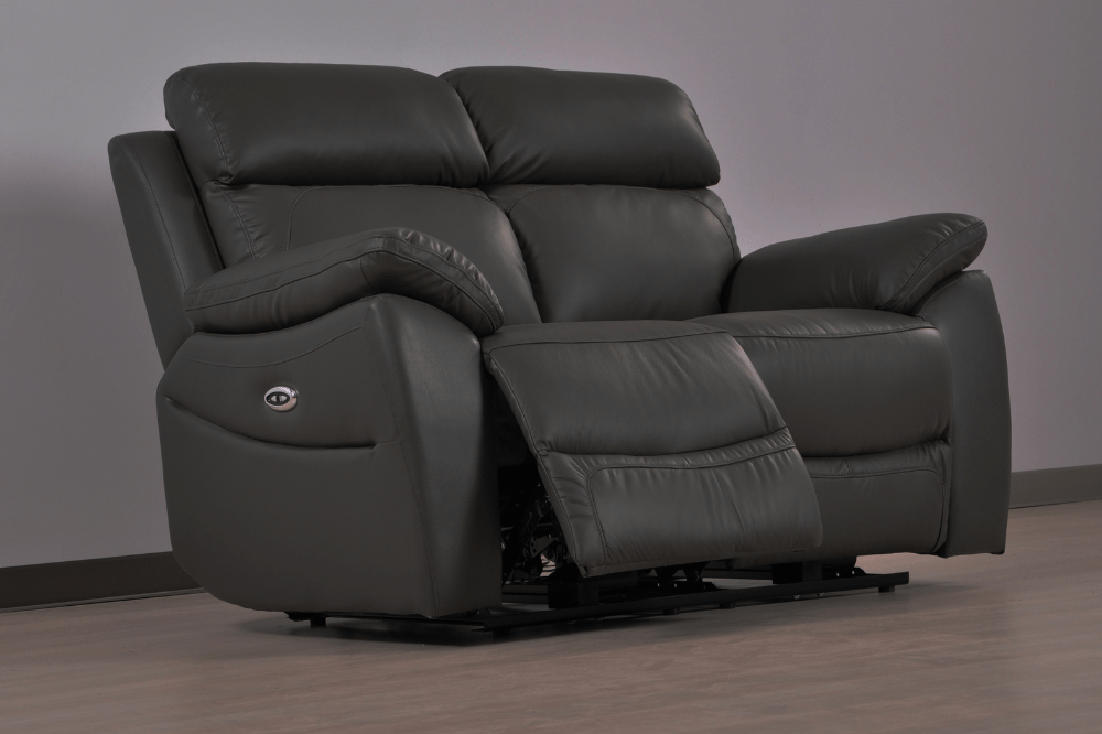 Dandrea Genuine Leather Grey Electric Power Recliner 2+1 Seater Sofa Set - Furniture Instore