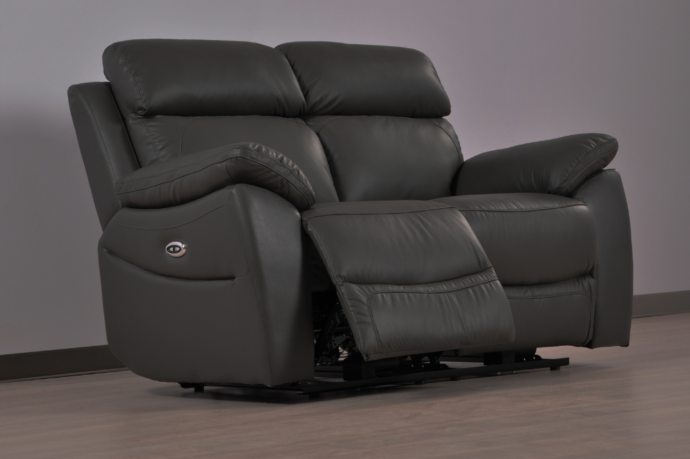 Dandrea Genuine Leather Grey Electric Power Recliner 2+2 Seater Sofa  Set