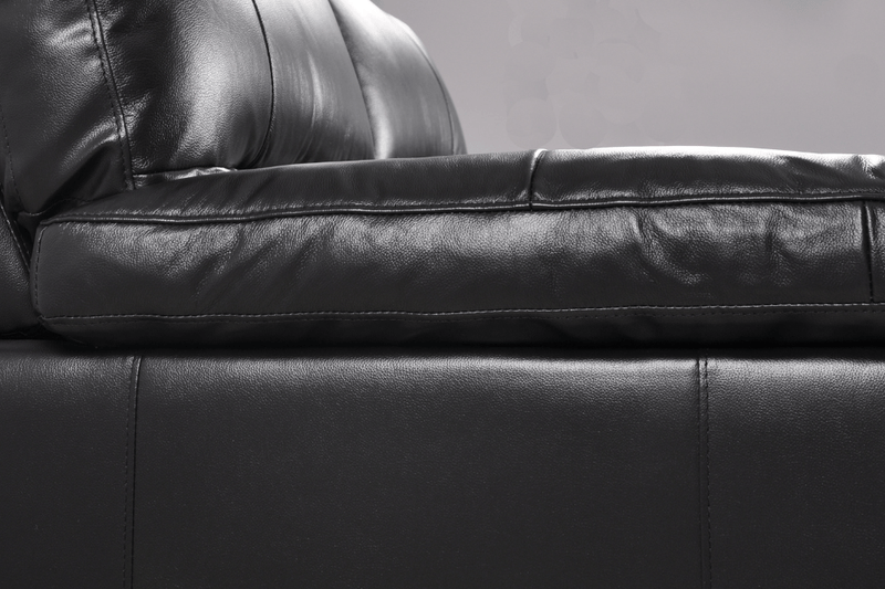 Dalmore Genuine Leather Black 3+2 Seater Sofa Set - Furniture Instore