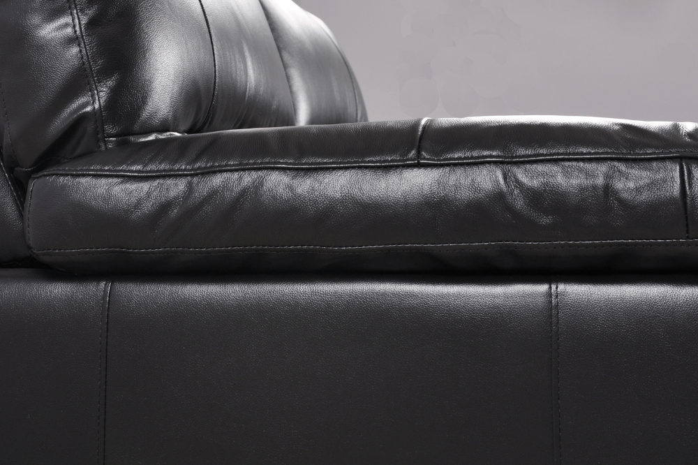 Dalmore Genuine Leather Black 3+2+1 Seater Sofa Set - Furniture Instore