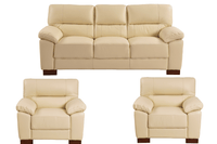 Dalmore Genuine Leather Cream 3+1+1 Seater Sofa Set
