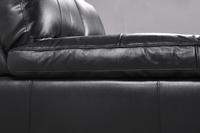 Dalmore Genuine Leather Black 3+3 Seater Sofa Set - Furniture Instore