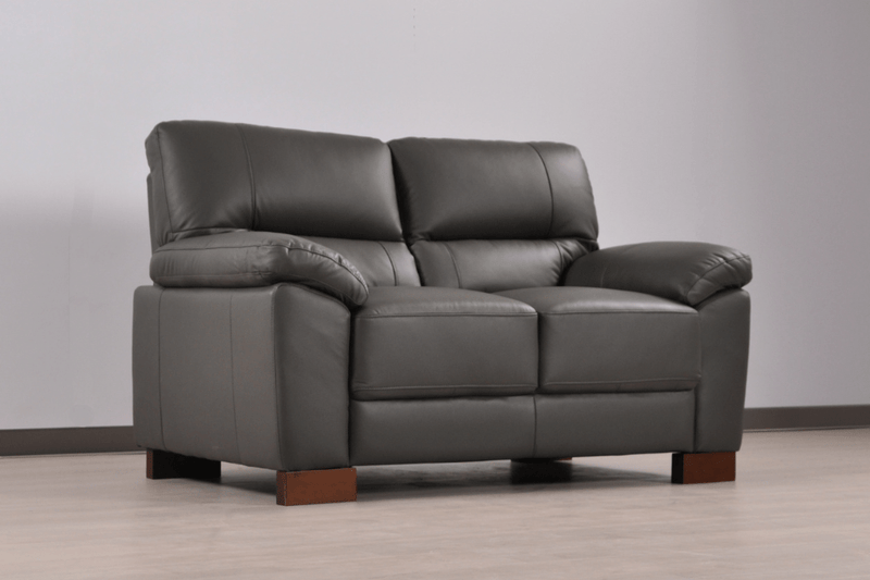 Dalmore Genuine Leather Grey 2+1 Seater Sofa Set - Furniture Instore