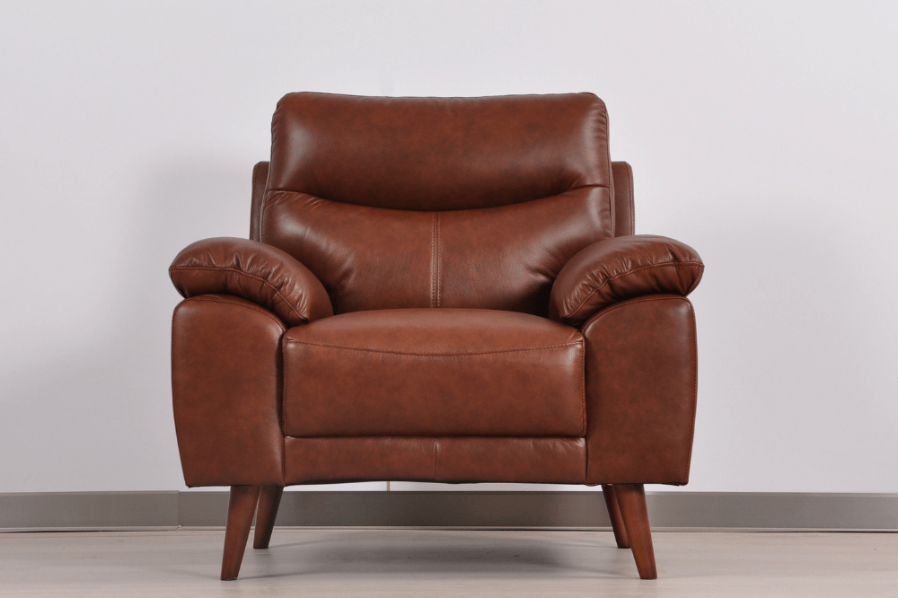 Vantage Genuine Leather Tan 3+1 Seater Sofa Set - Furniture Instore