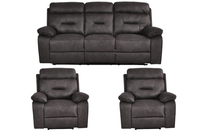 Foster Dark Grey Fabric Electric Recliner 3+1+1 Seater Sofa Set