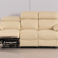 Dandrea Genuine Leather Cream Electric Power Recliner 3+3 Seater Sofa Set - Furniture Instore