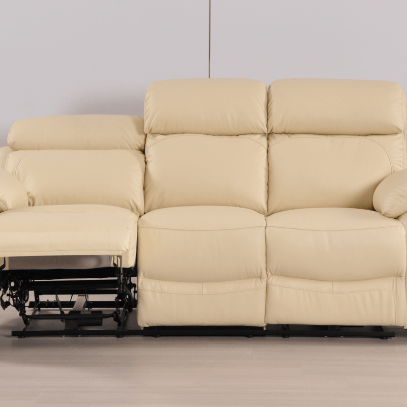 Dandrea Genuine Leather Cream Electric Power Recliner 3+3 Seater Sofa Set - Furniture Instore