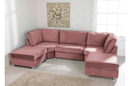 Belgravia Lilac Plush Velvet U Shape Sofa