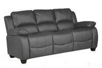 Valerie Grey Leather 3 Seater Sofa