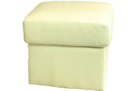 Valerie Cream Leather Footstool