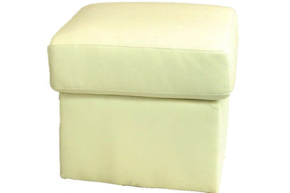 Valerie Cream Leather Footstool - Furniture Instore