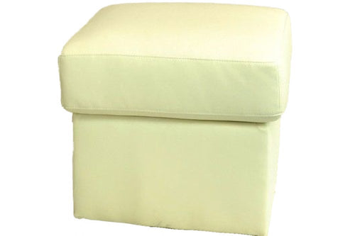 Valerie Cream Leather Footstool
