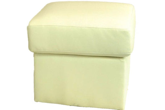 Valerie Cream Leather Footstool