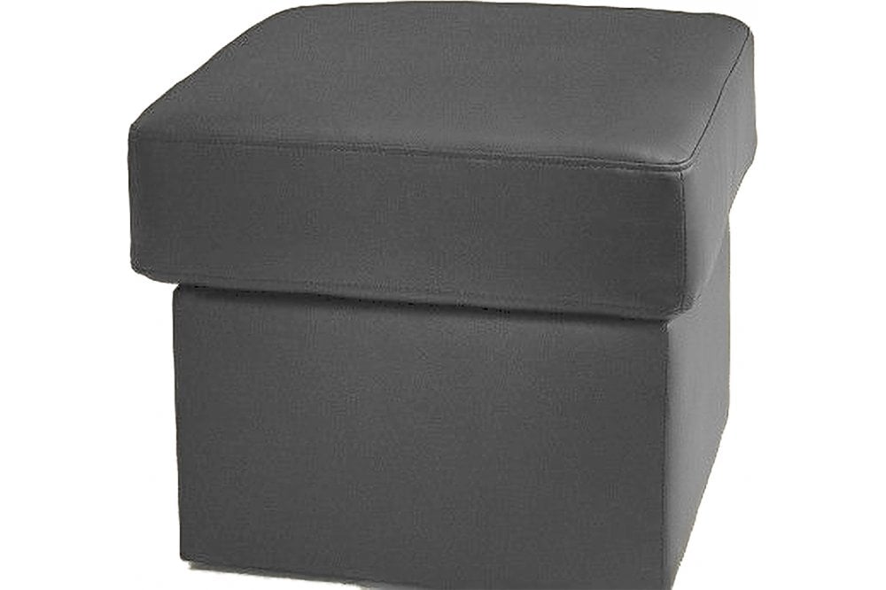 Valerie Grey Leather Foostool