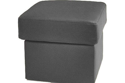 Valerie Grey Leather Foostool