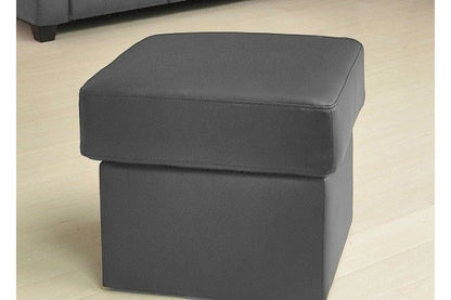 Valerie Grey Leather Foostool