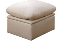 Verona Cream Leather Footstool