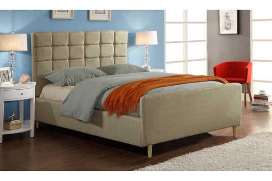 Sienna Beige Fabric Double Bed