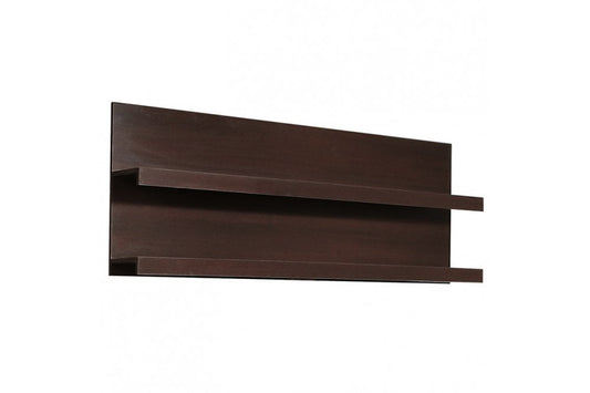 Pello 166 cm Wide Wall Shelf in Dark Mahogany