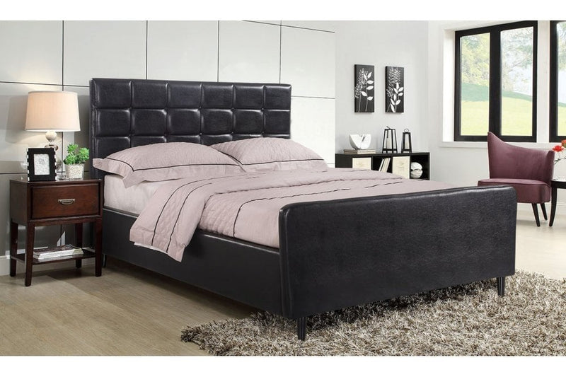 Sienna Black PU Leather King Bed - Furniture Instore