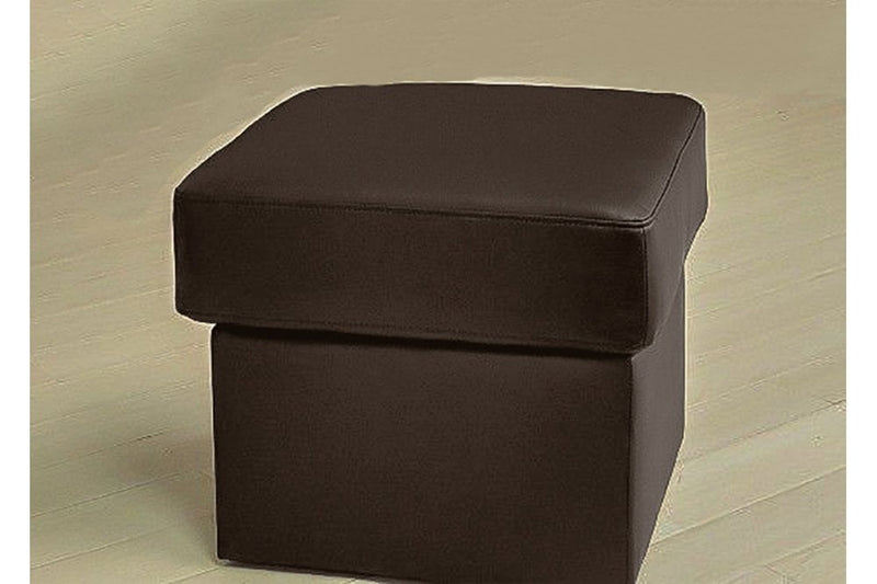 Valerie Brown Leather Footstool - Furniture Instore
