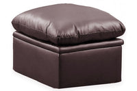 Verona Brown Leather Footstool - Furniture Instore