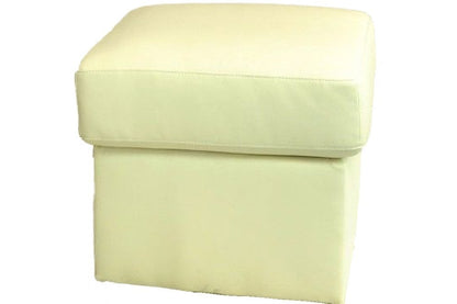 Valerie Cream Leather Footstool - Furniture Instore