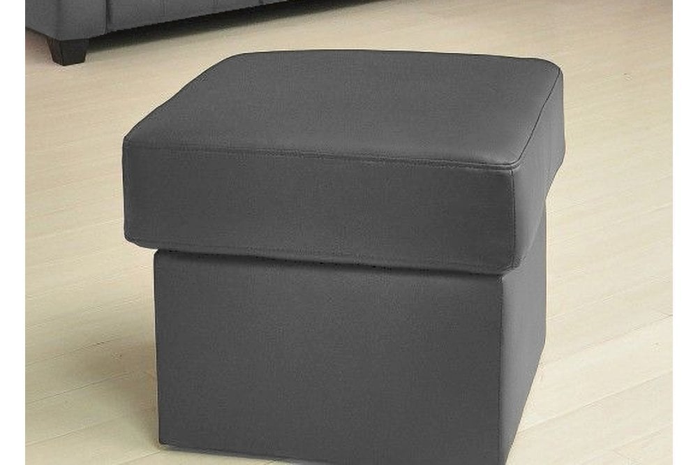 Valerie Grey Leather Foostool