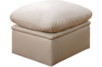 Verona Cream Leather Footstool - Furniture Instore